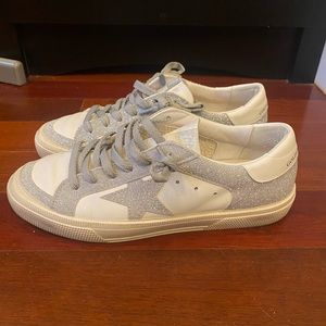 White and Silver Glitter Golden Goose May